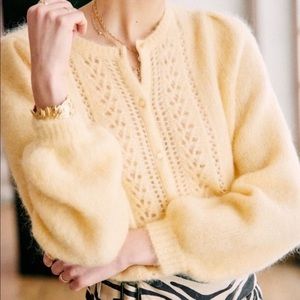 Sezane Yellow Mohair Sweater